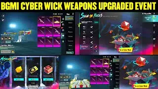 😍 Bgmi Upcoming Cyber wick Weapons | Upgraded Skins Weekly | 600 UC Voucher Use This Best Event Here
