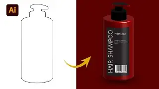 3D Shampoo Bottle with easy trick in illustrator