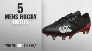 Top 10 Mens Rugby Boots [2018]: Canterbury Men&rsquo;s Phoenix raze Soft Ground Rugby Boots, Black