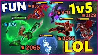 1v5 OUTPLAY LOL FUN Moments 2022 #41