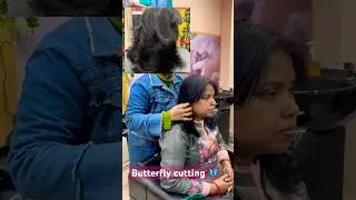 Hair cutting #hairtutorial #haircut #haircutting #haircuttingvideo #frontlayerhaircut #butterflycut