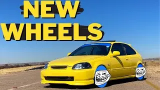 NEW WHEELS for the Phoenix Yellow Honda Civic EK Hatch