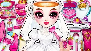 💖Paper DIY💖 Ballerina Cappuccina Glow Up Skincare + Makeup Blind Box Unboxing