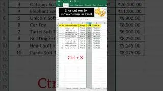 How to move columns in excel #shorts #excel #studywithdyofficial #exceltutorial