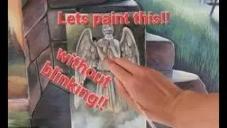 Lets paint a statue of a crying angel.  Doctor who, the weeping angels
