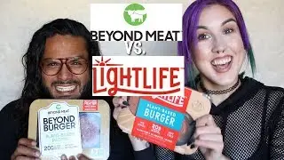 BLINDFOLDED TASTE TEST Beyond Burger VS Lightlife Burger FEAT. aveganandher