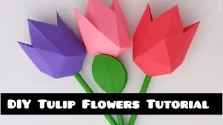 DIY Origami Tulip Flowers Tutorial/ how to make flowers #origami #tutorial #artandcraft #diy #reach 