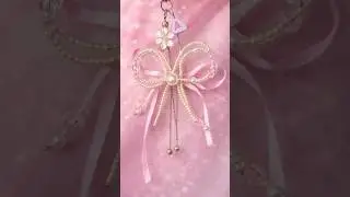 Turn simple beads into a dreamy pearl bow keychain 🎀💕✨ #AestheticKeychain #PearlKeychain#DIYShorts