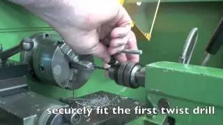 centre drilling on a metal lathe