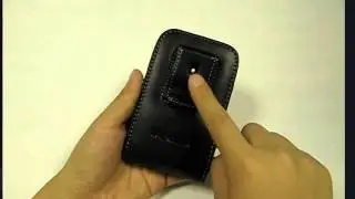 PDair    Leather Case for HTC ChaCha - Vertical Pouch Type Belt clip included (Black)