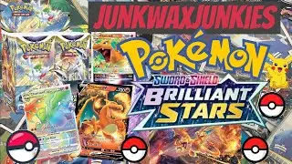 Pokemon Brilliant Stars Booster box break Charizard secret rare card hunt