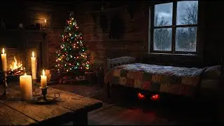 Creepypasta 😨 Horror Monster - Cozy Winter Cabin Ambience &ndash; Fireplace Rain Sleep 😴 Study Relax ASMR