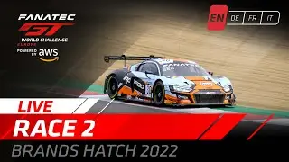 LIVE | Race 2 | Brands Hatch | Fanatec GT World Challenge Powered by AWS (English)