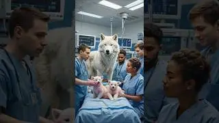 Rescue Story: Pregnant Wolf Delivers Pup in Hospital #shorts #rescueanimals #shortsfeed #viral