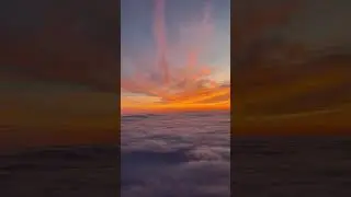Beautiful sunset above clouds