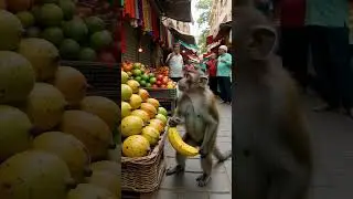 monkey stealing banana video #shorts