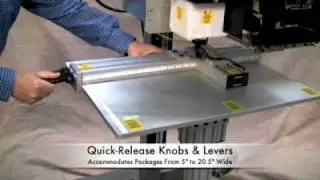 Weber label applicator adjustable jig fixture