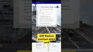 Navy SSR medical assistant admit card #navy #navyssr #army #defence