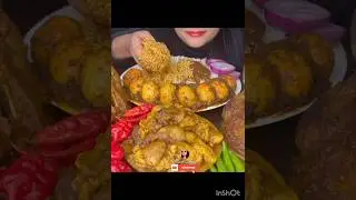 ASMR SPICY 🔥 EGGS CURRY, MUTTON FAT CURRY, WITH RICE #mukbang #asmreating #youtubeshort #asmrfood