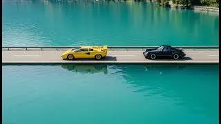 Lamborghini & Porsche in Alps: Yellow and Black | AI Cinematic [4K]