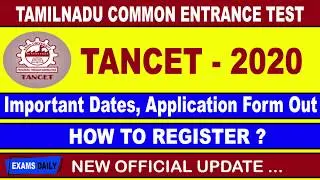 TANCET 2020 Exam Date ||  TANCET 2020 Important Dates || TANCET  Exam Updates