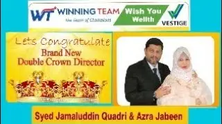 Azra Jabeen & Syed Jamaluddin Quadri Brand New Double Crown Director (DCD)Highest Vestige pin in TS