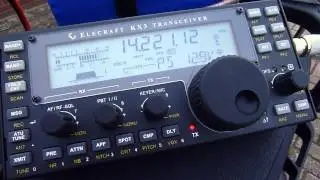 QRP Demo with KX3 and 15ft whip on motorcycle.
