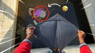 Patang Gir Gayi Pani Main😅 | Caught Kite From Ground | Kite Vlogs #kite #caughtkite