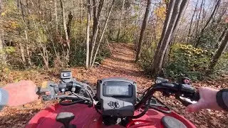 ATV ride on an abandoned railroad bed along a creek in West Virginia