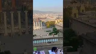 Barcelona Morning View from Montjuic #shorts #barcelona #montjuic #transatlanticcruise