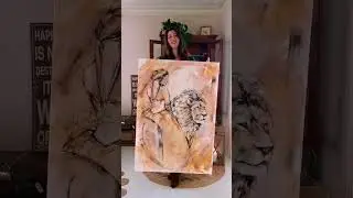 Ayla 🦁 &iquest;Qu&eacute; os parece? #painting #art #diy #pintura #girl #lion #animals #shorts #studio #drawing