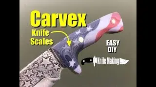 How to make and polish Carvex American Flag Knife handles or Micarta Scales