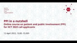 PPI in a Nutshell: Online course on patient and public involvement (PPI), 12 April 2022