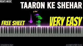 Taaron Ke Shehar Piano Instrumental Tutorial Easy | Taaron Ke Sheher