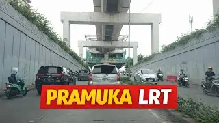 Jalan Pramuka Jakarta dari Underpass ke Simpang Pramuka, Proyek LRT Manggarai-Velodrome