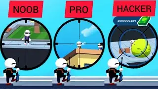 NOOB Vs PRO Vs HACKER- Johnny Trigger: Sniper Gameplay