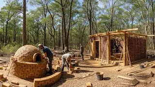 Building a Clay Brick Oven & Earthen Workshop - Primitive Construction in the Woods