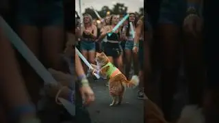 FESTIVAL FELINE @GoGoKittyCats #cat #catlover #cute #funny #memes  #dance #edm #festival