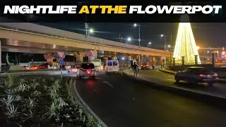 Exploring the Flowerpot Interchange at Night | Stunning Paintings & Flyover Walk 🇬🇭 #ghana #accra
