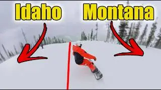 Катание на сноуборде в двух штатах на одной и той же горнолыжной трассе.