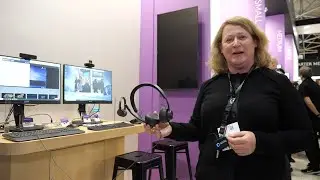 Logitech booth tour at ISE 2020, personal collaboration, Zone Wired headset, Barco, Crestron, Lenovo