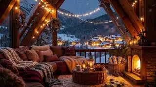 Peaceful Winter Ambience for Sleep & Relaxation ❄️ Calm Piano Music & Warm Fireplace to Relax