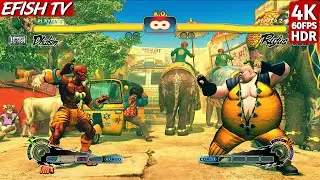 Dhalsim vs Rufus (Hardest AI) - Ultra Street Fighter IV