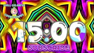 15 Minute Study Chill Colorful Countdown Timer | Kaleidoscope Colors + Euphoric Lo-Fi Vibes