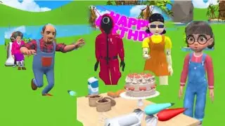 Scary Teacher 3D vs Squid Game make cake Squid Girl Beautiful or Error Challenge 5 Times Challenge
