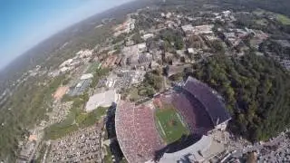 POV skydiving into Clemson Memorial Stadium (Death Valley)