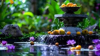 Relaxing Serene Garden Fountain Scene | Nature Sounds & Tranquil Water Flow