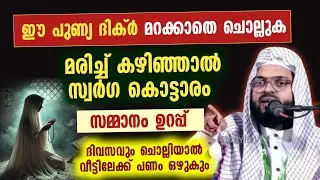 ദിവസവും ചൊല്ലിയാൽ വീട്ടിലേക്ക് പണം ഒഴുകും | ഈ പുണ്യ ദിക്ർ മറക്കാതെ ചൊല്ലുക