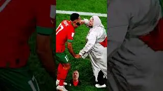 Morocco player Boufal celebrating with his mother #shortsfifaworldcup #Morocco #boufal #worldcup