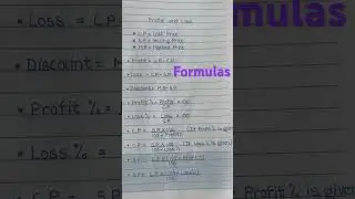 Profit and Loss #maths #profitloss #formulas #ncert #quickrevision